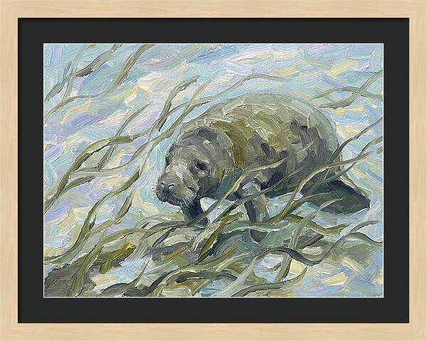 Manatee Among Sea Grass