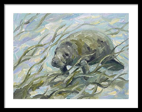 Manatee Among Sea Grass