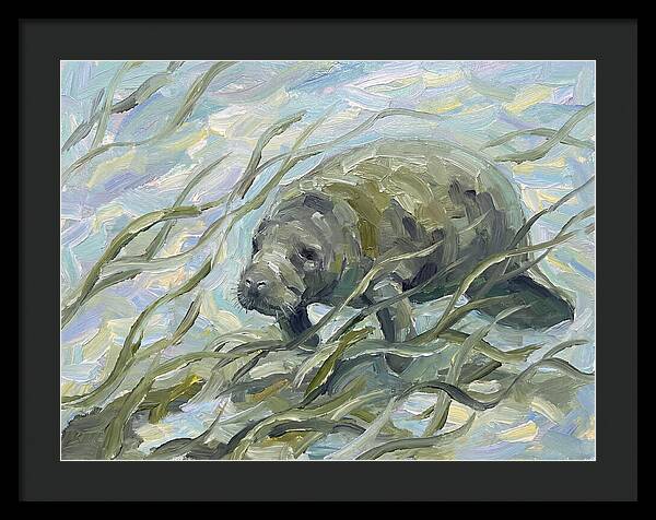 Manatee Among Sea Grass