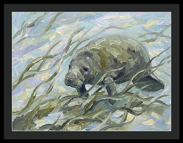 Manatee Among Sea Grass