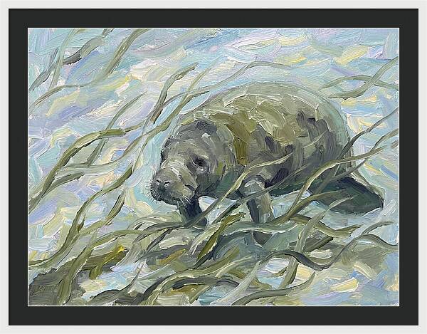 Manatee Among Sea Grass