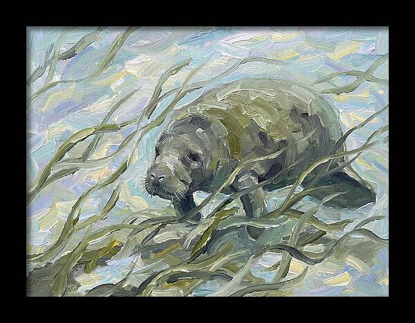 Manatee Among Sea Grass