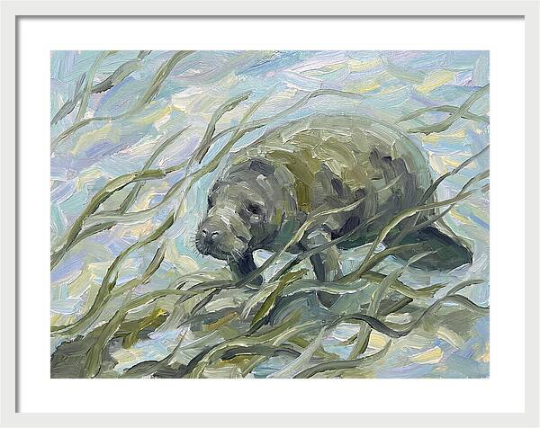 Manatee Among Sea Grass