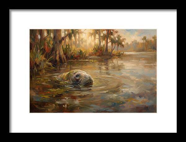 Manatee Emerging From Murky Waters