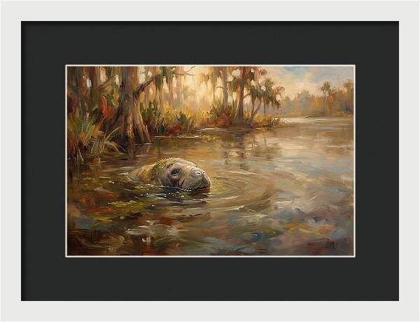 Manatee Emerging From Murky Waters