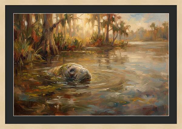 Manatee Emerging From Murky Waters