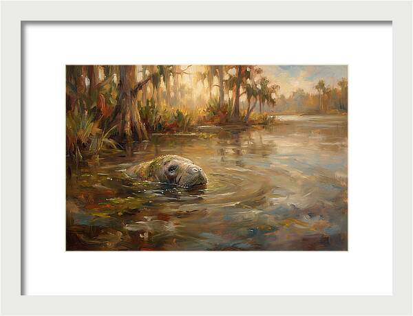 Manatee Emerging From Murky Waters