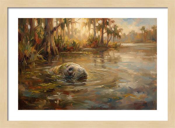 Manatee Emerging From Murky Waters