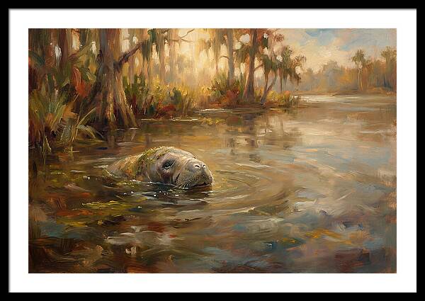 Manatee Emerging From Murky Waters