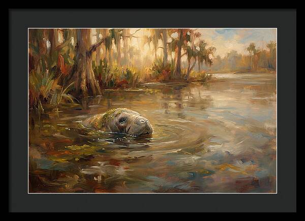 Manatee Emerging From Murky Waters