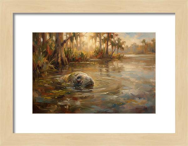 Manatee Emerging From Murky Waters