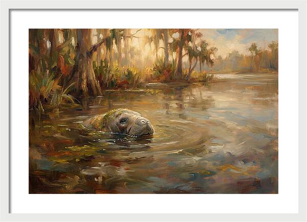 Manatee Emerging From Murky Waters