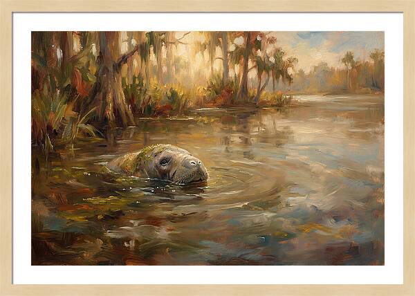 Manatee Emerging From Murky Waters