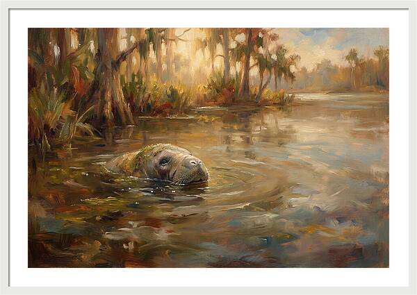 Manatee Emerging From Murky Waters