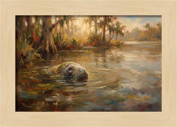 Manatee Emerging From Murky Waters