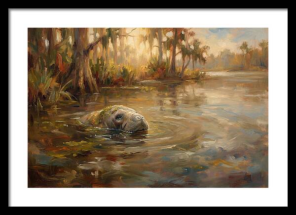 Manatee Emerging From Murky Waters
