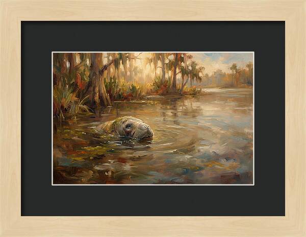 Manatee Emerging From Murky Waters