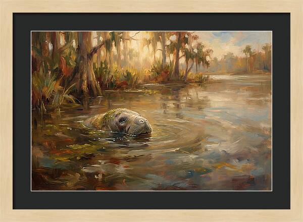 Manatee Emerging From Murky Waters