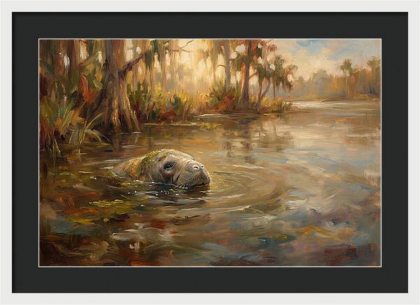 Manatee Emerging From Murky Waters