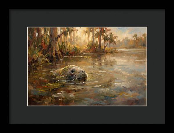 Manatee Emerging From Murky Waters