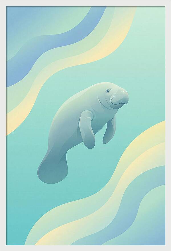 Manatee In Tranquil Waters