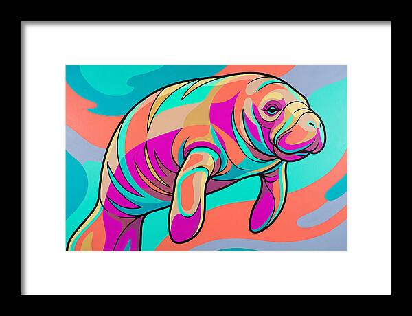 Manatee In Vibrant Colors
