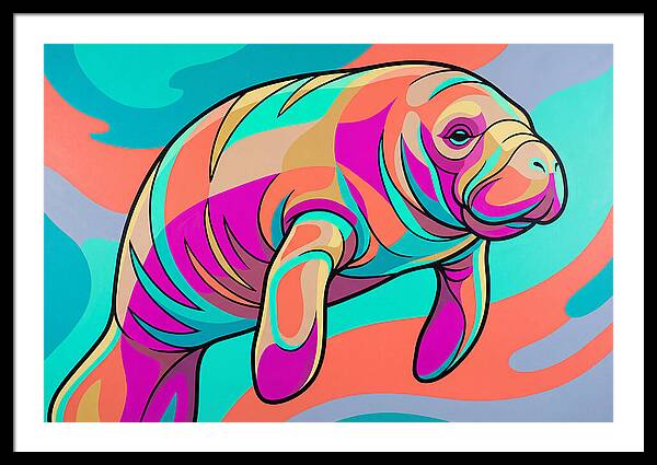 Manatee In Vibrant Colors