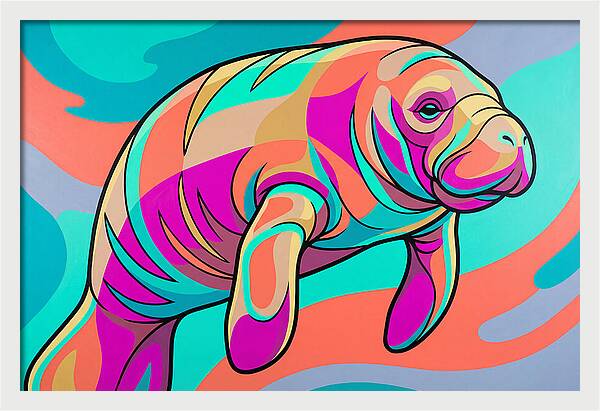 Manatee In Vibrant Colors