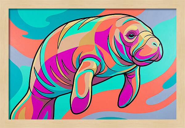 Manatee In Vibrant Colors