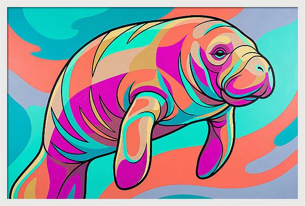 Manatee In Vibrant Colors