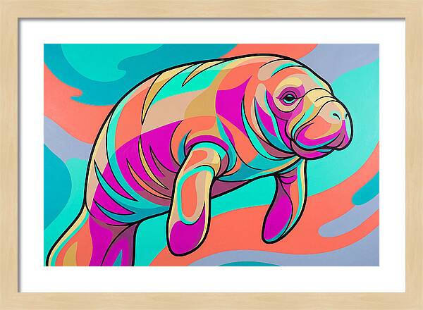 Manatee In Vibrant Colors