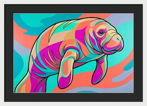 Manatee In Vibrant Colors