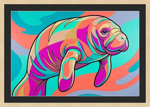Manatee In Vibrant Colors