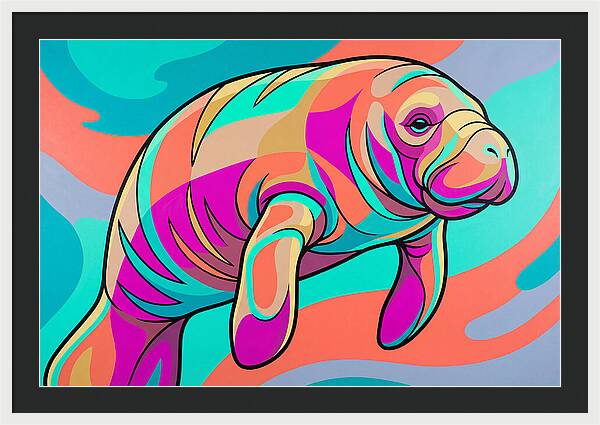 Manatee In Vibrant Colors