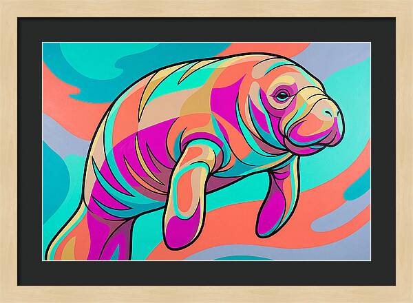 Manatee In Vibrant Colors