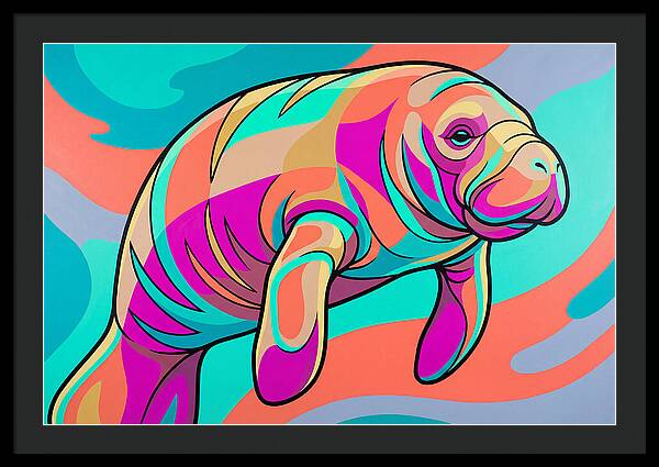 Manatee In Vibrant Colors