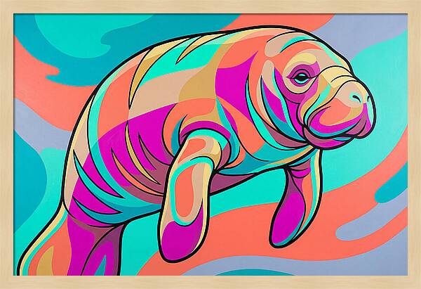 Manatee In Vibrant Colors
