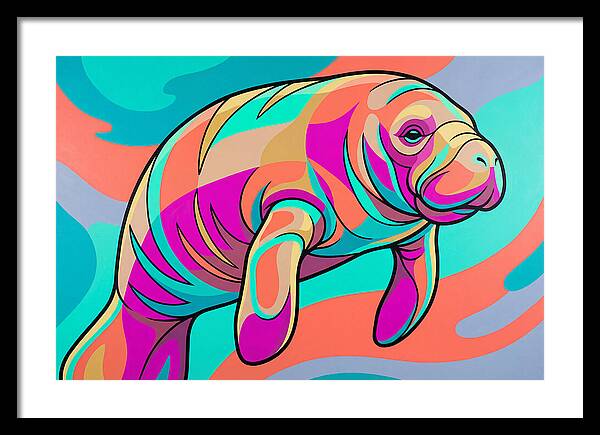Manatee In Vibrant Colors