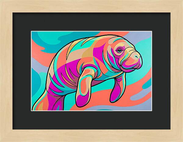 Manatee In Vibrant Colors