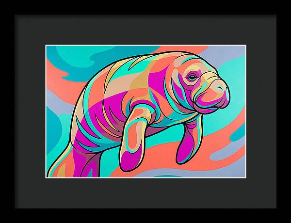 Manatee In Vibrant Colors