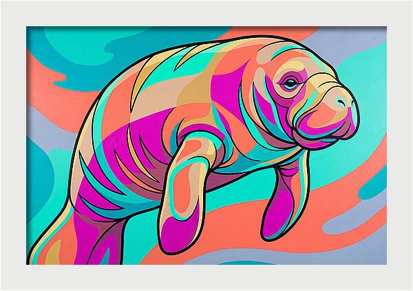 Manatee In Vibrant Colors