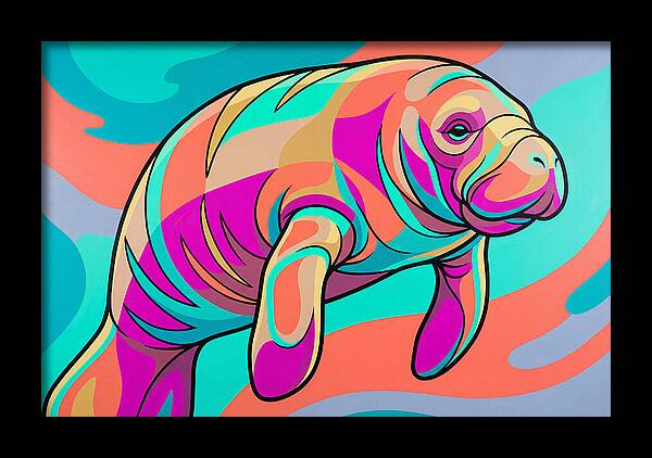 Manatee In Vibrant Colors