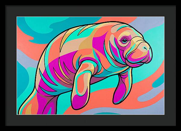 Manatee In Vibrant Colors