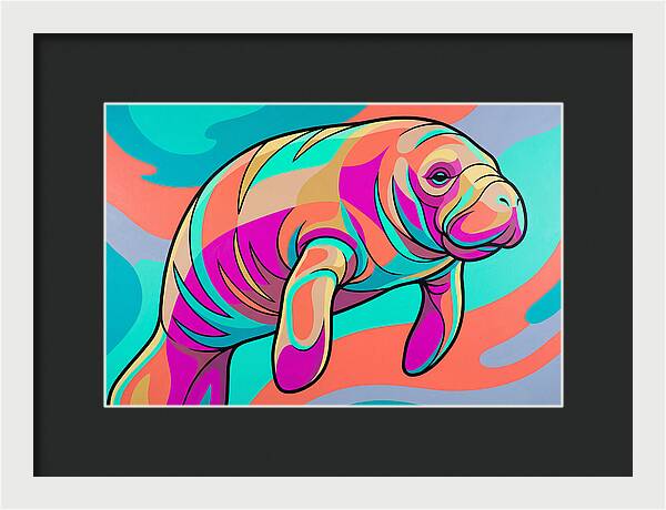 Manatee In Vibrant Colors