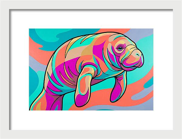 Manatee In Vibrant Colors