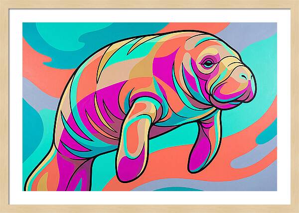 Manatee In Vibrant Colors