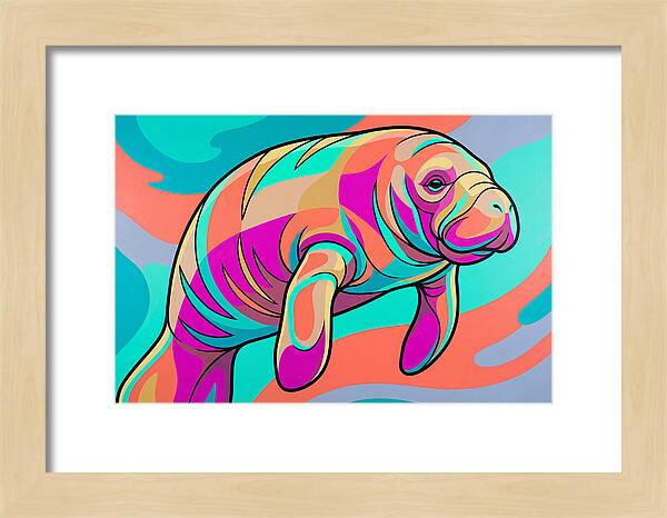 Manatee In Vibrant Colors