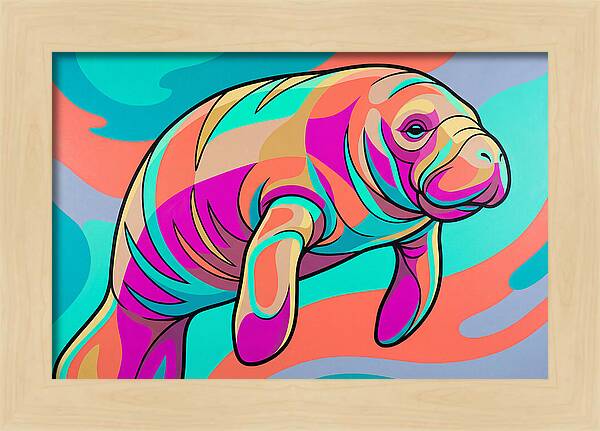 Manatee In Vibrant Colors