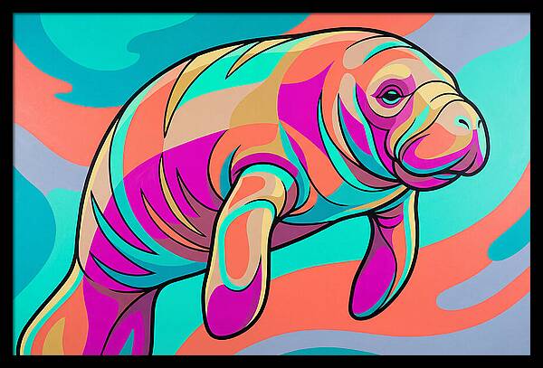 Manatee In Vibrant Colors