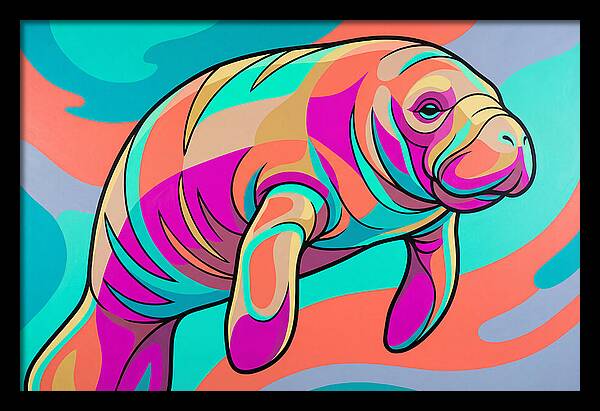 Manatee In Vibrant Colors